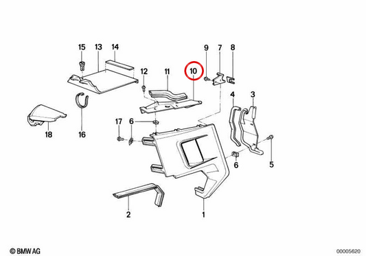 Linke Abdeckung OEM 46632308003 für BMW Motorräder K100 RT, K100 LT, K75 RT... und mehr. Original BMW Motorrad.