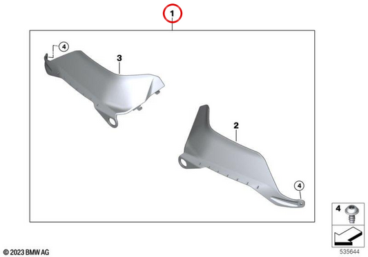 Estensione paramani grigio basalto OEM 46635A675E6 per moto BMW R 1300 GS (KA1) Originale BMW Motorrad