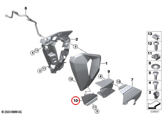 Aleta inferior izquierda OEM 46635A6E321 para BMW Motorrad M 1000 XR (01/2023-03/2025). Original BMW Motorrad.
