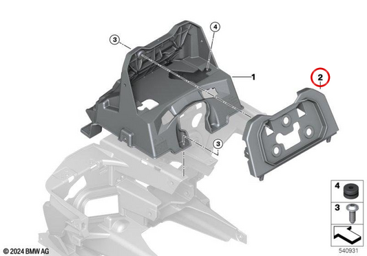 Adapter plate OEM 46635A76062 for BMW Motorrad C 400 GT (K08) 0D01, 0G50. Original BMW Motorrad.