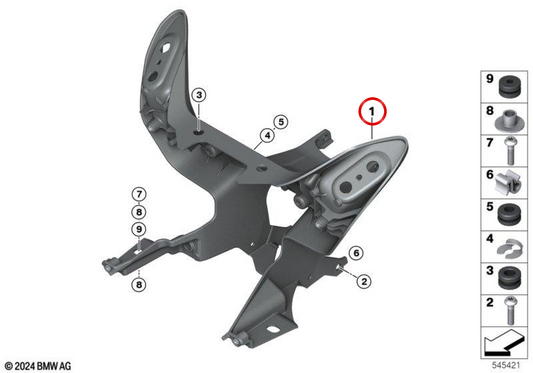Frontverkleidungsträger OEM 46635A7A686 für BMW Motorrad M 1000 RR (K66) ab 02/2024. Original BMW Motorrad.