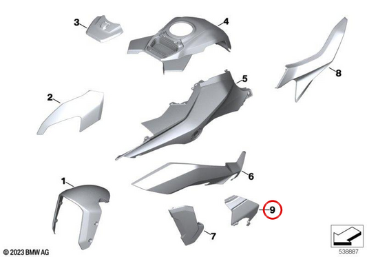 Winglet Right OEM 46635a7eff2 für BMW Motorrad M 1000 XR (K69). Originaler BMW Motorrad.