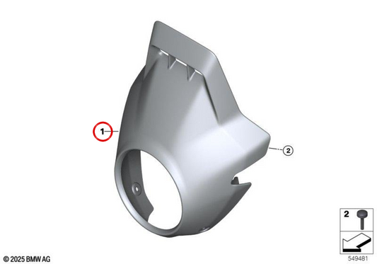 Rivestimento anteriore del pozzetto Rallye OEM 46635B64F43 per moto BMW R 12 G/S K32. BMW Motorrad originale.