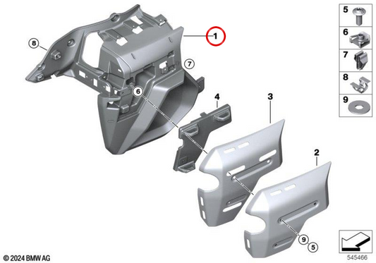 Rechtes Luftauslassrohr OEM 46637105762 für BMW Motorrad R 1300 GS Adventure. Original BMW Motorrad.