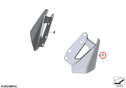 Deflector de viento delantero izquierdo de carbono OEM 46637105841 para motos BMW R 1300 GS (KA1) Original BMW Motorrad