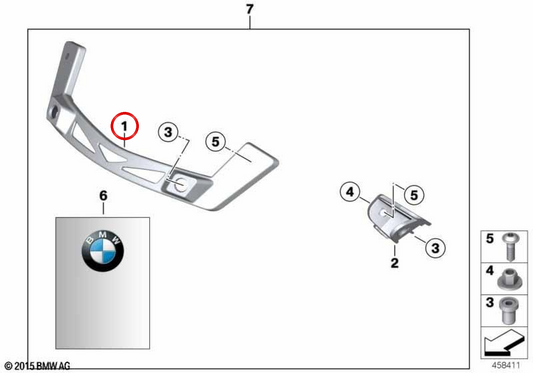 OEM -Beschichtungsunterstützungsadapter 46637686638 für BMW Motorrad K1200 R, K1300 R. Original BMW Motorrad.