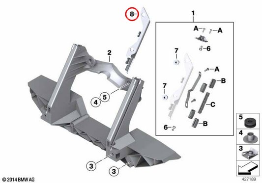 Sedile parabrezza sinistro OEM 46637693997 per BMW Motorrad R 1200 ST (K28). BMW Motorrad originale.