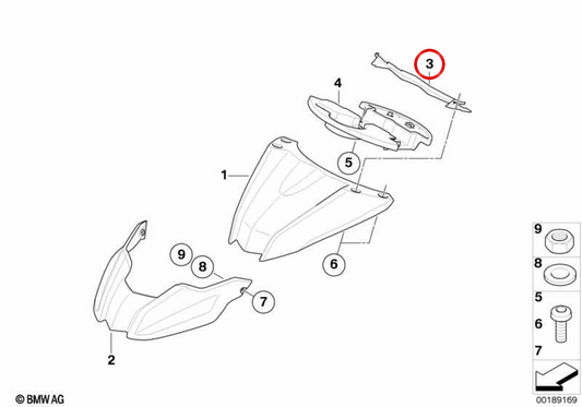Panneau central OEM 46637704363 pour motos BMW F 650 GS, F 800 GS. BMW Motorrad d'origine.