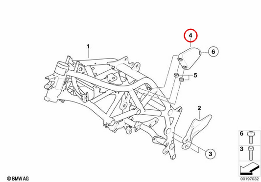 Moldura marco exterior derecha OEM 46637708066 para BMW Motorrad F 700 GS, F 800 GS, F 800 GS Adventure, F 650 GS. Original BMW Motorrad.