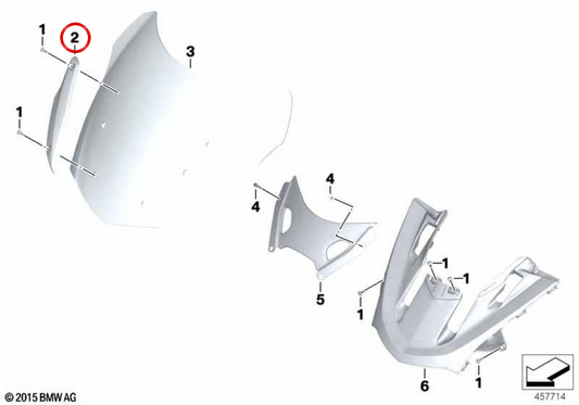 Linke Windschutzscheibenleiste OEM 46637709507 für BMW K1600 GT, K1600 Bagger Motorräder. Original BMW Motorrad.