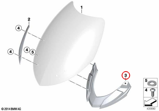 Cadre de support OEM 46637711659 pour BMW Motorrad R1200RT, R900RT (2008-2014). BMW Motorrad d'origine.
