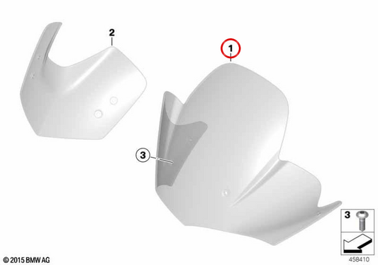 Parabrisas deportivo tintado OEM 46637714614 para motos BMW K 1200 R, K 1200 R Sport y K 1300 R. Original BMW Motorrad.