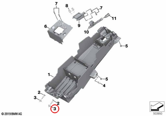 Casquillo de portaequipajes trasero OEM 46637717041 para motos BMW S 1000 XR K69, S 1000 XR 24 K69, M 1000 XR KM9. Original BMW Motorrad.