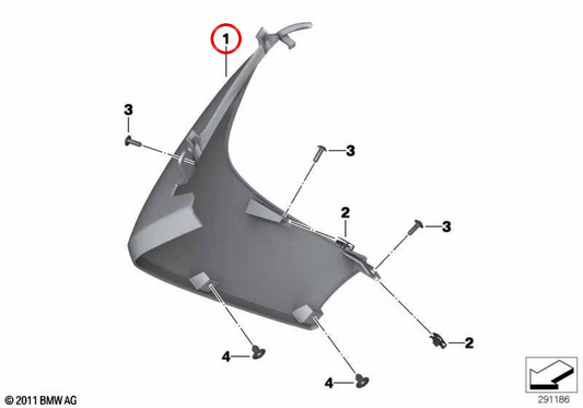 COUVERTURE DE LA COUPE AVANT DROIT 46637725056 pour les modèles BMW Motorrad C 650 GT (CK19) 2011-2020. Pièce BMW Motorrad originale. Idéal pour réparer ou remplacer le couvercle latéral de votre scooter.