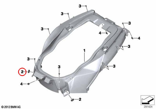 Buse OEM 46637725385 pour BMW Motorrad C 600 Sport, C 650 Sport, C 650 GT. BMW Motorrad d'origine.