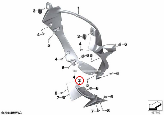 OEM Frontspoiler 46637727396 für BMW Motorrad K1600 GT, K1600 GTL, K1600 Bagger. Original BMW Motorrad.