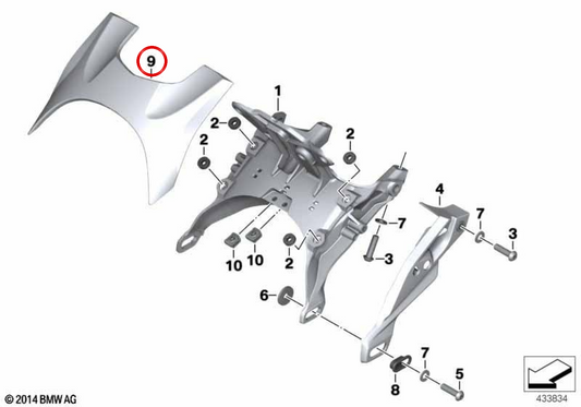 Garniture de tableau de bord OEM 46637727720 pour motos BMW R1200R. BMW Motorrad d'origine.