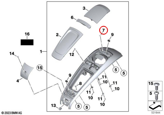 Spring with legs for central tank protector panel OEM 46637924350 for BMW R 18 B and R 18 Transcontinental motorcycles Original BMW Motorrad
