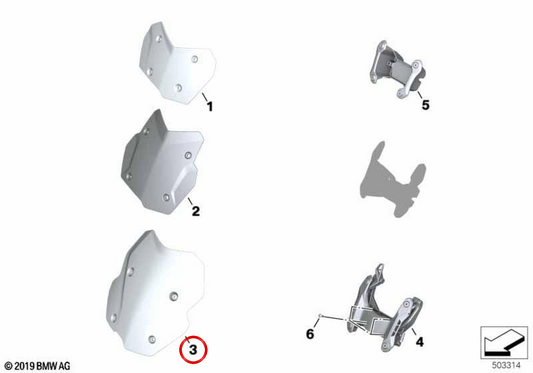 Parabrisas touring tintado OEM 46638394441 para motos BMW F750GS, F850GS, F900GS, F800GS, F850GS Adventure... y más. Original BMW Motorrad.