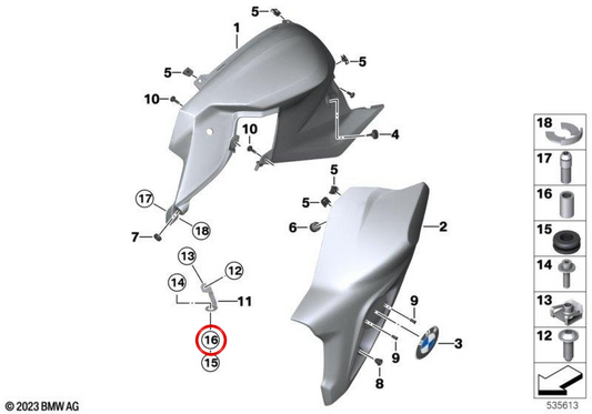 Casquilho 9,4 x 15 mm OEM 46638523967 para motos BMW F 800 R (K73). Original BMW Motorrad