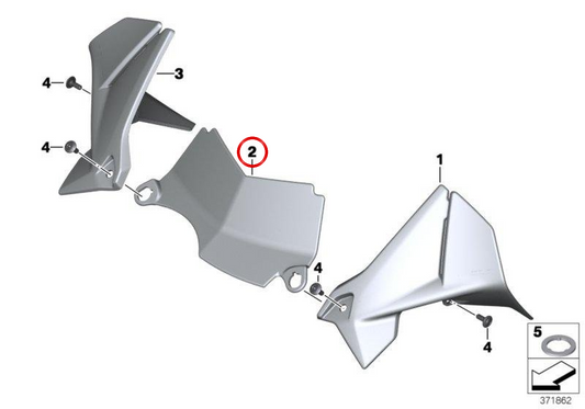 Zentrale Cockpitverkleidung OEM 46638527716 für BMW R 1200 GS, R 1200 GS Adventure Motorräder. Original BMW Motorrad.
