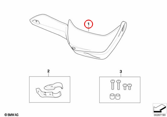 Paramano destro bianco OEM 46638530794 per moto BMW R 1200 GS (K25) 2008-2012. BMW Motorrad originale.