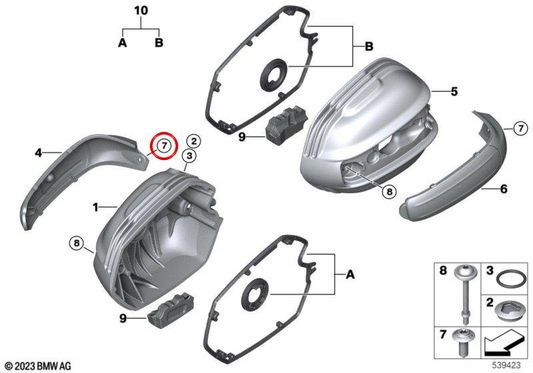 Tornille de carrosserie sans collet M5x14 OEM 46638534943 pour motos BMW R 1300 GS, R 1250 GS, S 1000 RR, F 900 XR, F 850 GS... et plus. Original BMW Motorrad