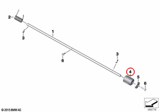 OEM shock absorber 46638546036 for BMW Motorrad C evolution, R 18 B, R 18 Transcontinental. Original BMW Motorrad.