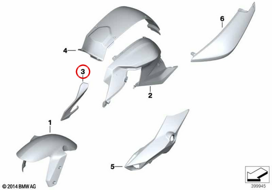 Lumière blanche face gauche OEM 46638554025 pour motos BMW F 800 R (K73) 2013-2019. BMW Motorrad d'origine.