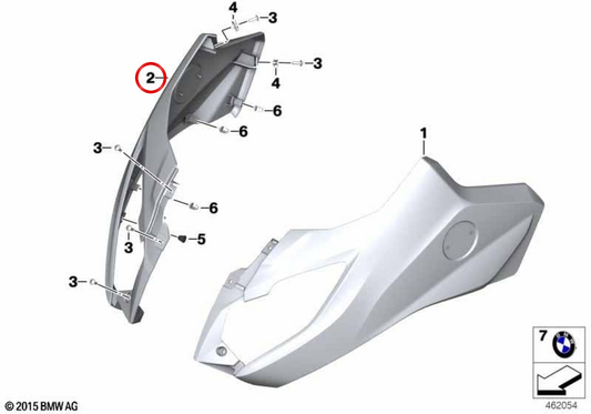 Rivestimento laterale superiore destro OEM 46638556352 per BMW Motorrad C 650 Sport. BMW Motorrad originale.