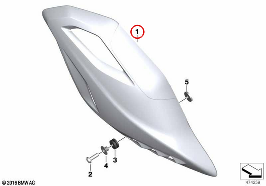 Pannello protettivo marmitta terminale OEM 46638556363 per moto BMW C 650 Sport. BMW Motorrad originale.