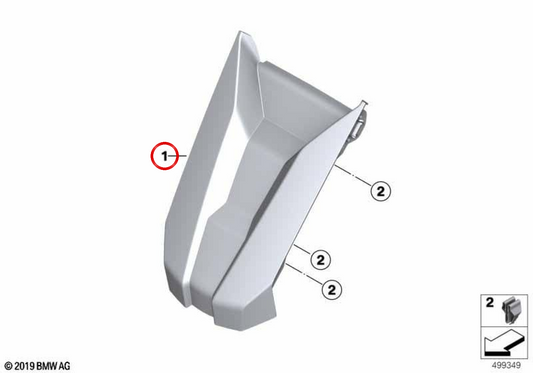 Painel protetor do painel de instrumentos OEM 46638558235 para motocicletas BMW C 400 GT K08 (2018-2024). Originais BMW Motorrad.