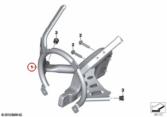 Front Center Support OEM 46638558745 for BMW Motorrad R nineT Racer (K32). Original BMW Motorrad.