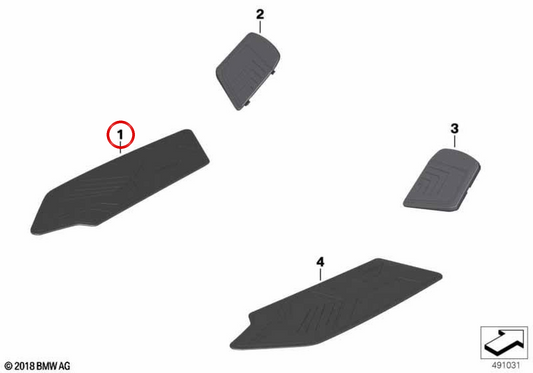 Cache marchepied central gauche OEM 46638559391 pour BMW Motorrad C 400 X (K09) 2018-2025. BMW Motorrad d'origine.