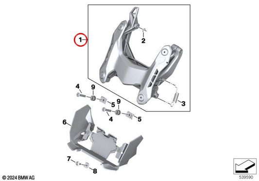 Windschutzscheibenverstellung OEM 46638562228 für BMW Motorrad F750GS, F850GS, S1000XR... und mehr. Original BMW Motorrad.