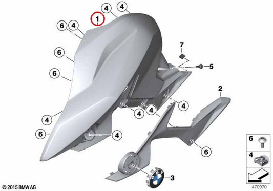 Cubierta depósito derecha pieza bruta OEM 46638565956 para BMW G 310 R (K03). Original BMW Motorrad.