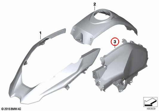 Guarnição do tanque esquerdo OEM 46638567801 para motocicletas BMW R 1200 GS, R 1250 GS. Originais BMW Motorrad.