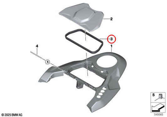 Staufachdichtung OEM 46639831877 für BMW Motorrad R1300GS, R1300RT. Original BMW Motorrad.