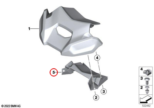 Frontverkleidungsabdeckung OEM 46639898674 für BMW Motorräder F 850 ​​GS Adventure, F 900 GS Adventure. Original BMW Motorrad.