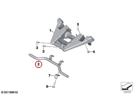 Halterung für Zusatzscheinwerfer OEM 46639899454 für BMW R 18 B, R 18 Transcontinental Motorräder. Original BMW Motorrad.
