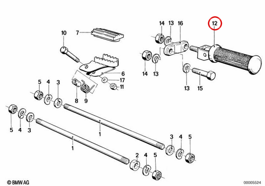 Izquierdo Resto OEM 46711242700 für BMW R50, R60, R75, R80, R90, R100. Original BMW.