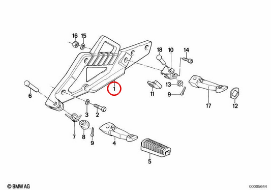 Non-varnished black fin plate OEM 46711457238 for BMW motorcycles K75, K100 RS, K100 RT... and more. Original BMW Motorrad.