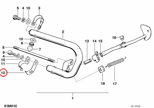 ASA Manillar OEM 46712317531 per BMW R850GS, R1100GS, R1150GS. BMW MOTORAD originale.
