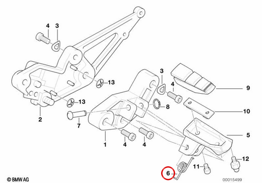 Ressort de torsion OEM 46712335184 pour motos BMW R 1200 R, R 1250 RS, F 900 XR, K 1200 RS... et plus encore. BMW Motorrad d'origine.