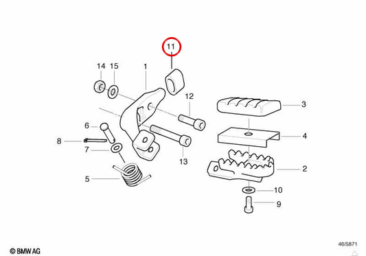 Parada OEM 46712345271 para motocicletas BMW F 650, F 650 ST. Originais BMW Motorrad.