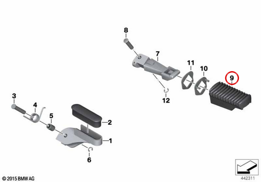 Fußrastengummi OEM 46717664225 für BMW Motorräder R 1200 GS, R 1200 GS Adventure, F 750 GS, K 1600 GT... und mehr. Original BMW Motorrad.