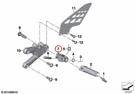 Vordere Fußrastenlagerhalterung OEM 46717711224 für BMW S 1000 RR (K46), HP4 (K42) Motorräder. Original BMW Motorrad.