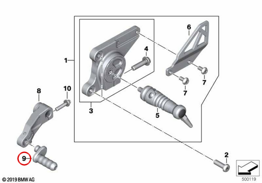 Manete de mudanças esquerda Club Sport OEM 46718396524 para motos BMW R nineT, R nineT Pure, R nineT Scrambler, R nineT Racer, R nineT Urban G/S. Original BMW Motorrad.