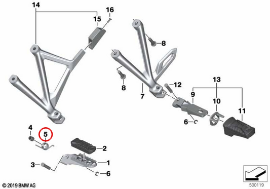 OEM Torsionsfeder 46718528782 für BMW Motorrad R 1300 GS, R 1200 GS, R 1250 GS, F 750 GS, F 850 ​​GS, S 1000 XR, R nineT Scrambler, R nineT Urban G/S... und mehr. Original BMW Motorrad.