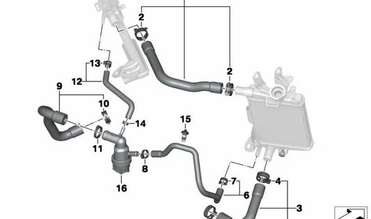 Manguera líquido refrigerante purga aire OEM 17128523485 para motos BMW R1200GS, R1250GS, R1200RT... y más. Original BMW Motorrad.